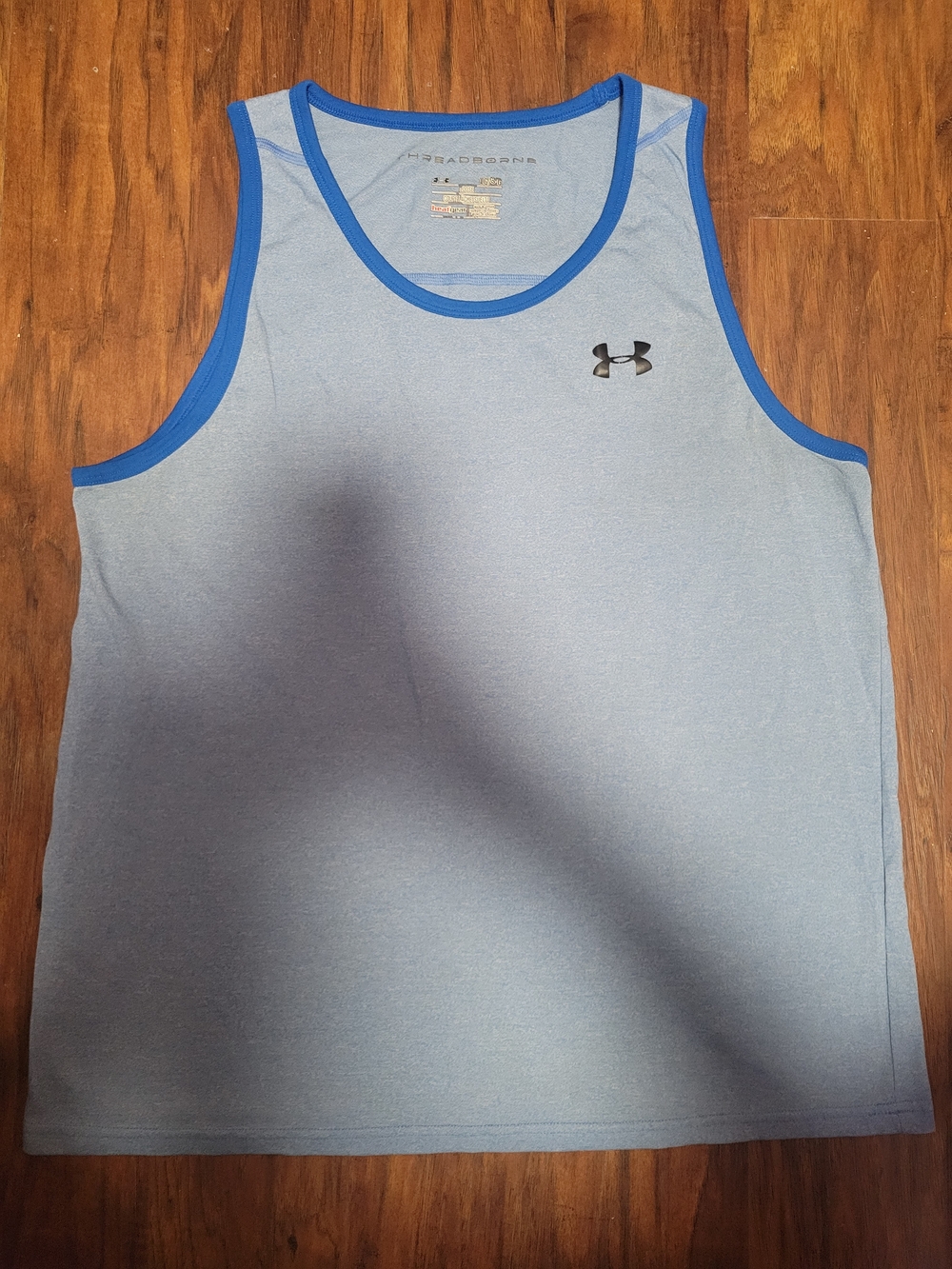 Under Armour Men’s Light Blue Threadborne Tank with Royal Blue Trim